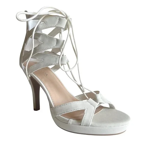 Top Moda Open Toe Lace Up Cut-Out Platform Sandals Gladiator Heel Nubuck Bootie - Picture 2 of 8